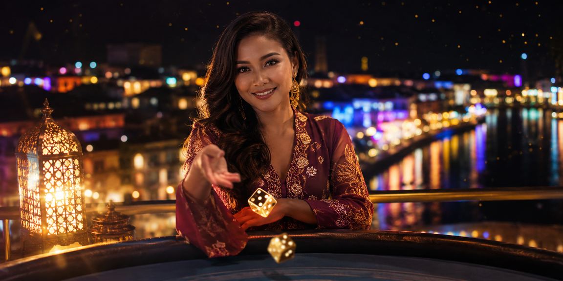 Permainan dadu dalam suasana Malaysia yang meriah di Melaka